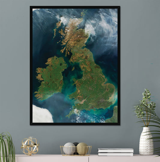"The UK from Space" on Framed Canvas, Acrylic, Canvas, Framed Prints or Print-only