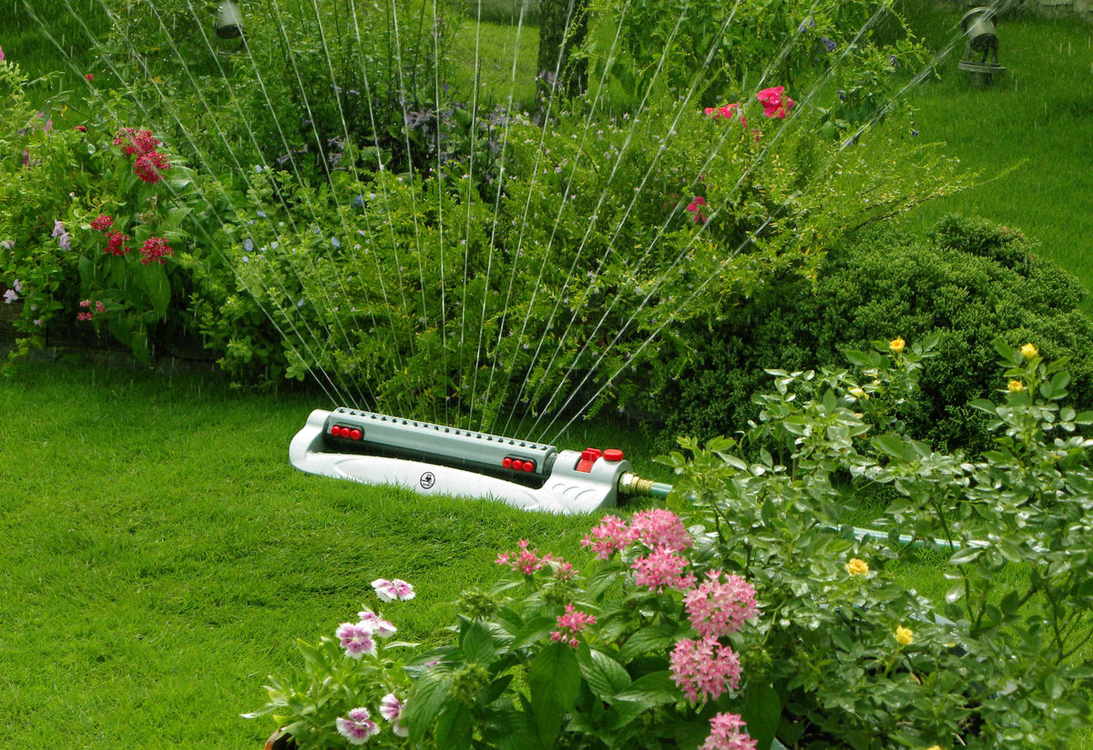 Bar Metal Turbo Oscillating Sprinkler Water Flow Control Outdoor Hose Accessory