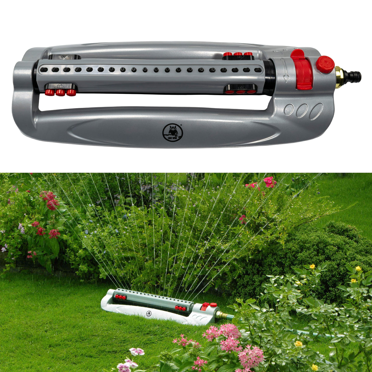 Bar Metal Turbo Oscillating Sprinkler Water Flow Control Outdoor Hose Accessory