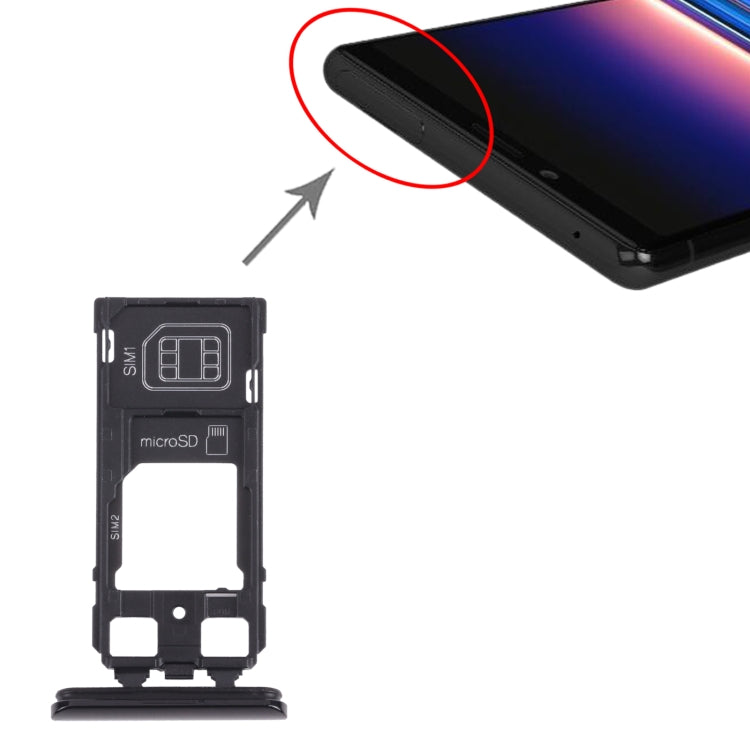 SIM Card Tray + SIM Card Tray / Micro SD Card Tray for Sony Xperia 1 / Xperia XZ4, For Sony Xperia 1 / Xperia XZ4 (Dual Card)