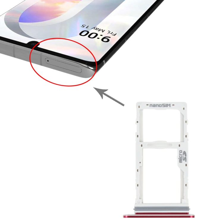 SIM Card Tray + SIM Card Tray / Micro SD Card Tray for LG Velvet 5G LM-G900N LM-G900EM LM-G900 LM-G900TM, For LG Velvet 5G, For LG Velvet 5G(Pink)