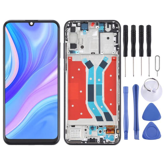 LCD Screen and Digitizer Full Assembly With Frame for Huawei Y8p, For Huawei Y8p