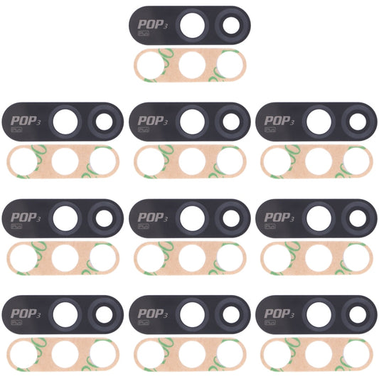 For Tecno Pop 3 Plus 10pcs Back Camera Lens, For Tecno Pop 3 Plus