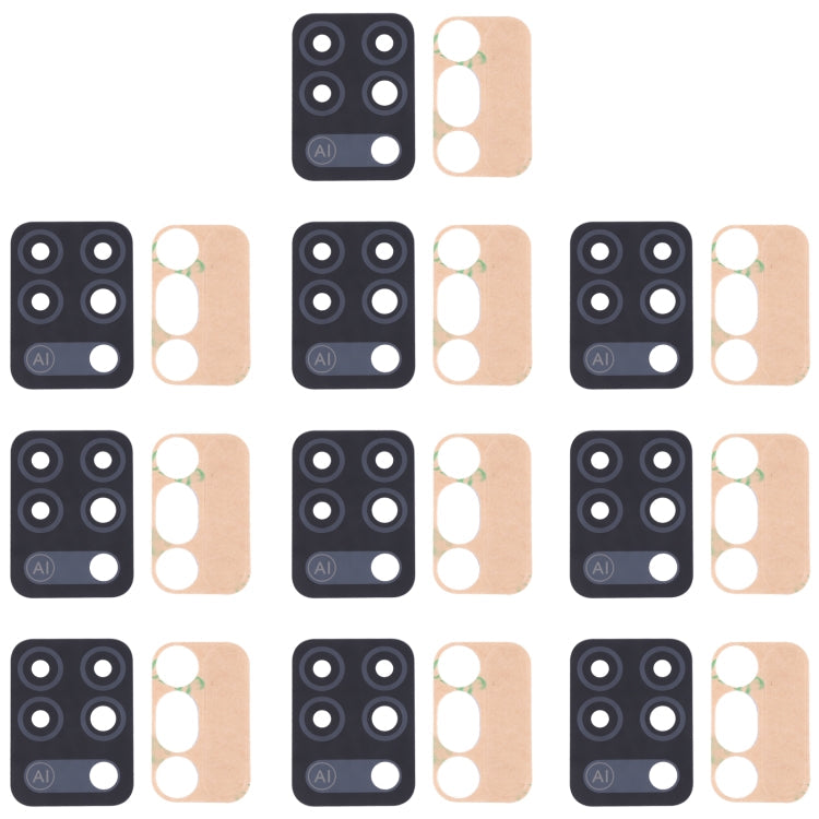 For Tecno Pova LD7, LD7j 10pcs Back Camera Lens, For Tecno Pova