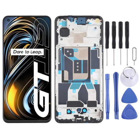 Original Super AMOLED Material LCD Screen and Digitizer Full Assembly with Frame for OPPO Realme GT 5G RMX2202, For OPPO Realme GT 5G (Original)