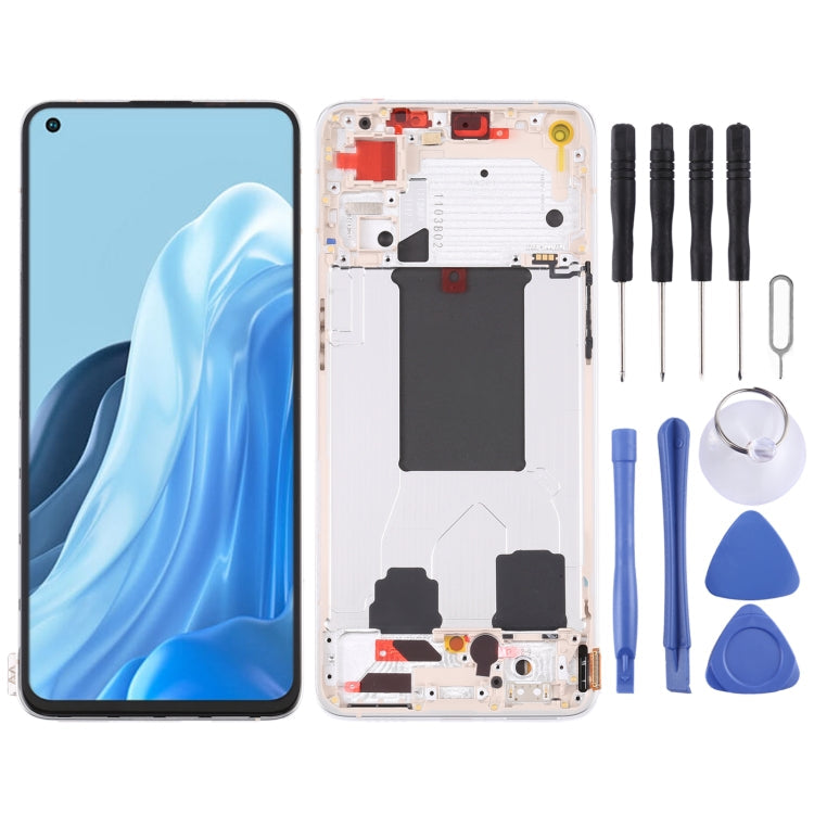 Original LCD Screen and Digitizer Full Assembly with Frame For OPPO Reno7 5G China PFJM10, For OPPO Reno7 5G China