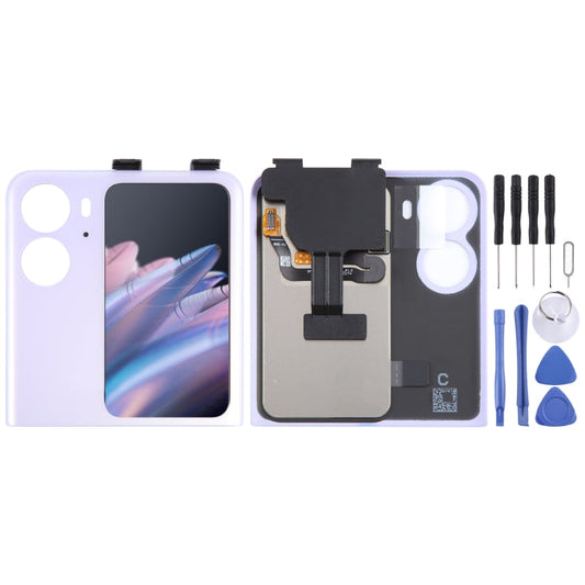 Original LCD Secondary Screen for OPPO Find N2 Flip With Digitizer Full Assembly, For OPPO Find N2 Flip (Purple), For OPPO Find N2 Flip(Secondary Screen), For OPPO Find N2 Flip (Black)