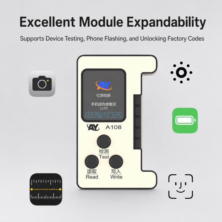 AY A108 Multi-function Dot Matrix Battery Repair Programmer for iPhone 8-16 Pro Max, A108 for iP 8-16 Pro Max
