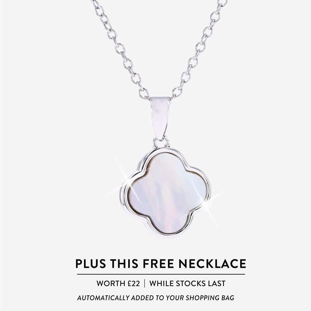 Mother Of Pearl Friendship Bracelet, 4 Leaf Clover