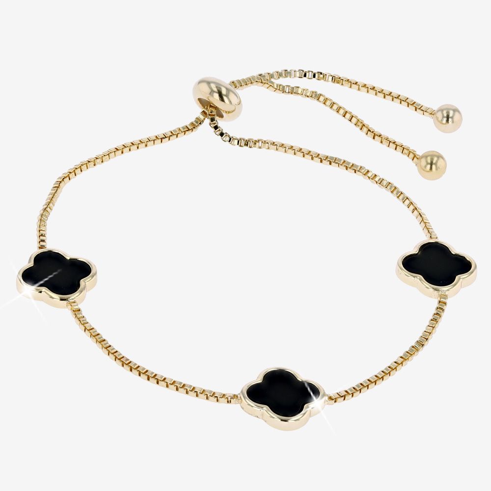 Mother Of Pearl Friendship Bracelet, 4 Leaf Clover