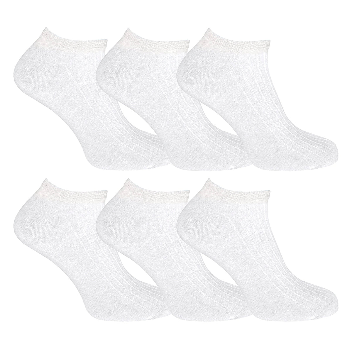 12 Pack Kids 100% Cotton Trainer Socks