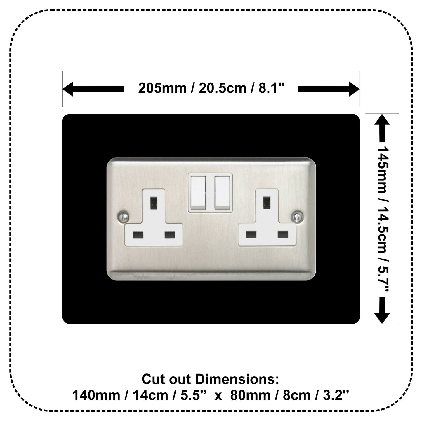 Set of 5 Double Socket Surrounds