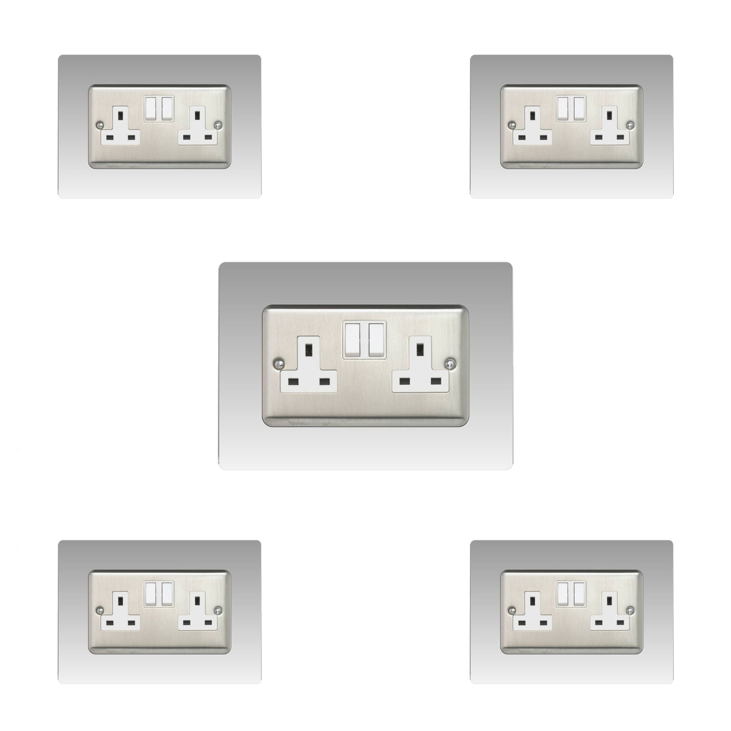 Set of 5 Double Socket Surrounds