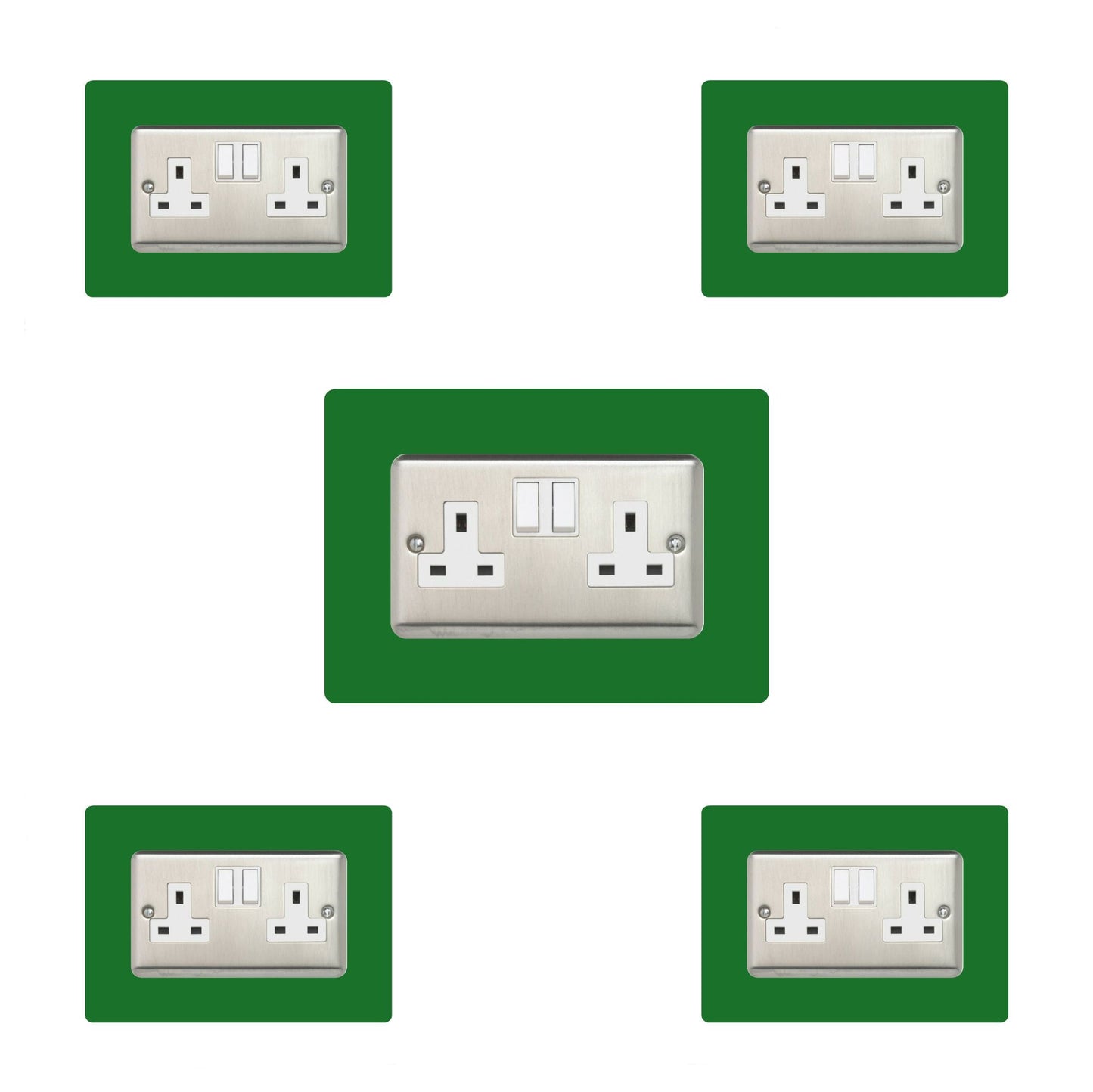Set of 5 Double Socket Surrounds