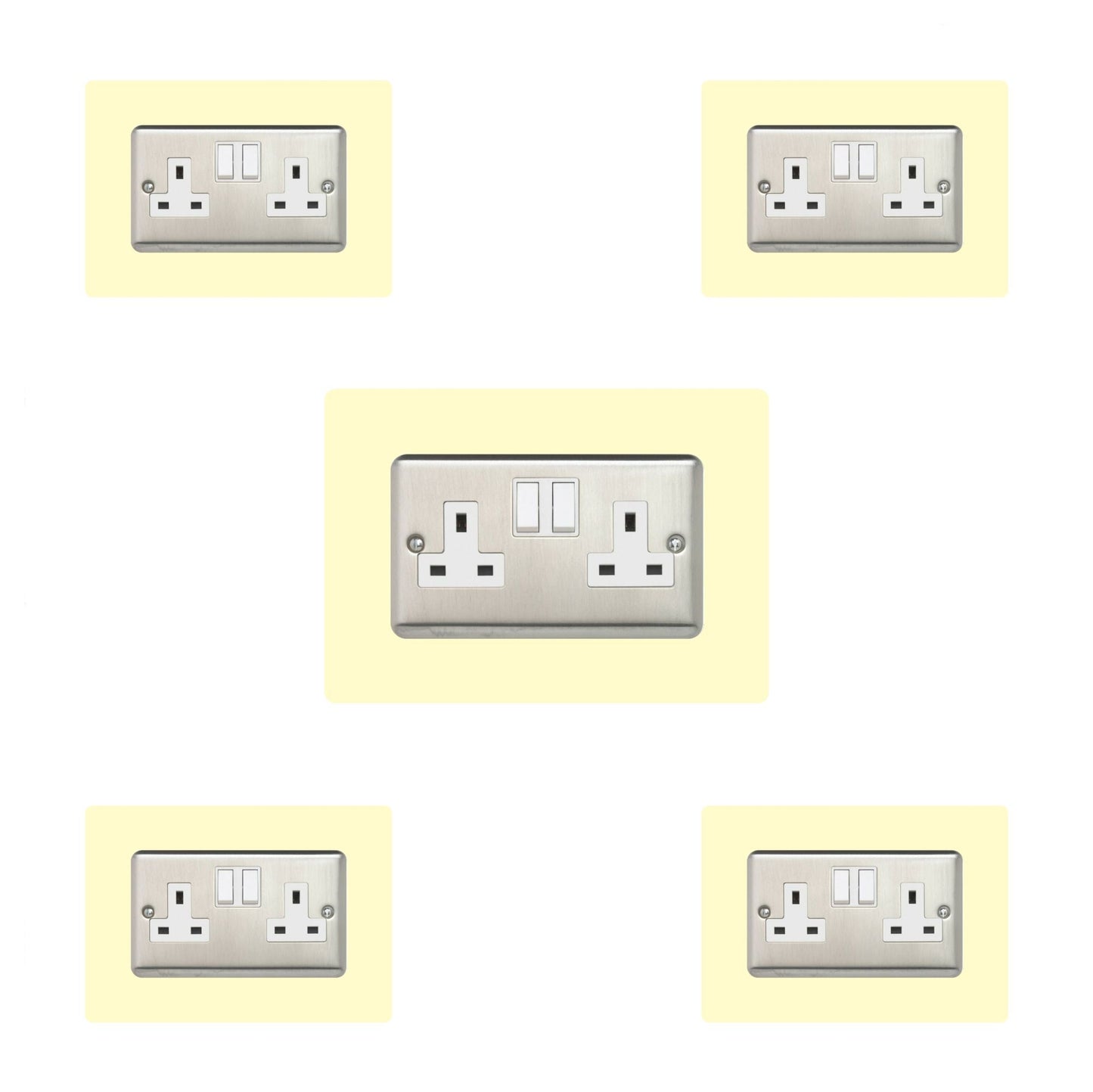 Set of 5 Double Socket Surrounds