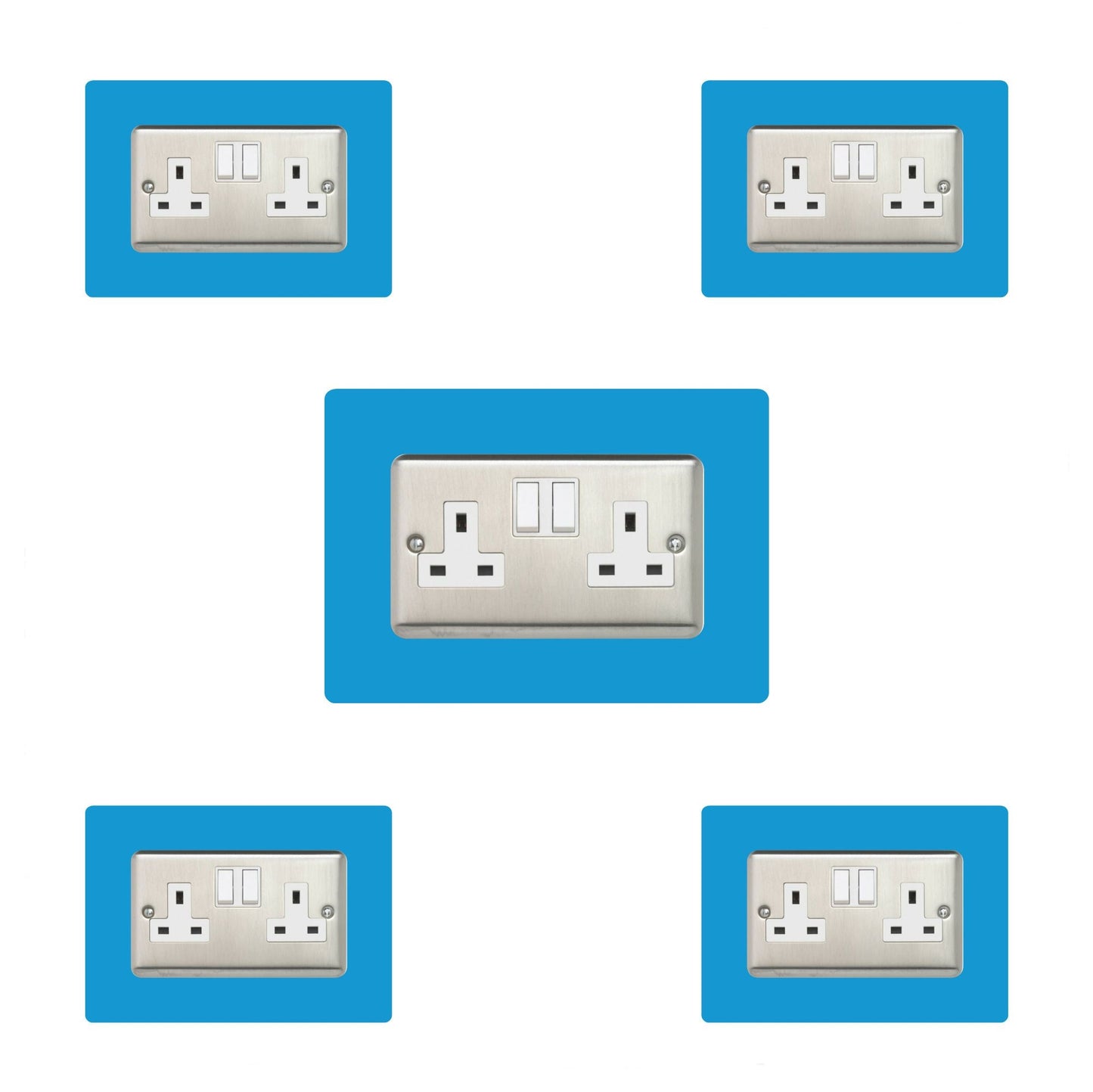Set of 5 Double Socket Surrounds