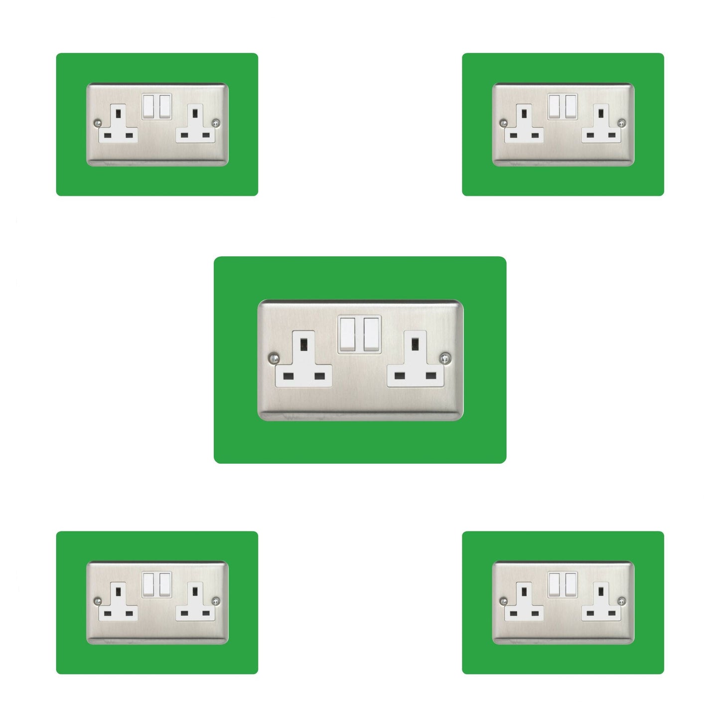 Set of 5 Double Socket Surrounds