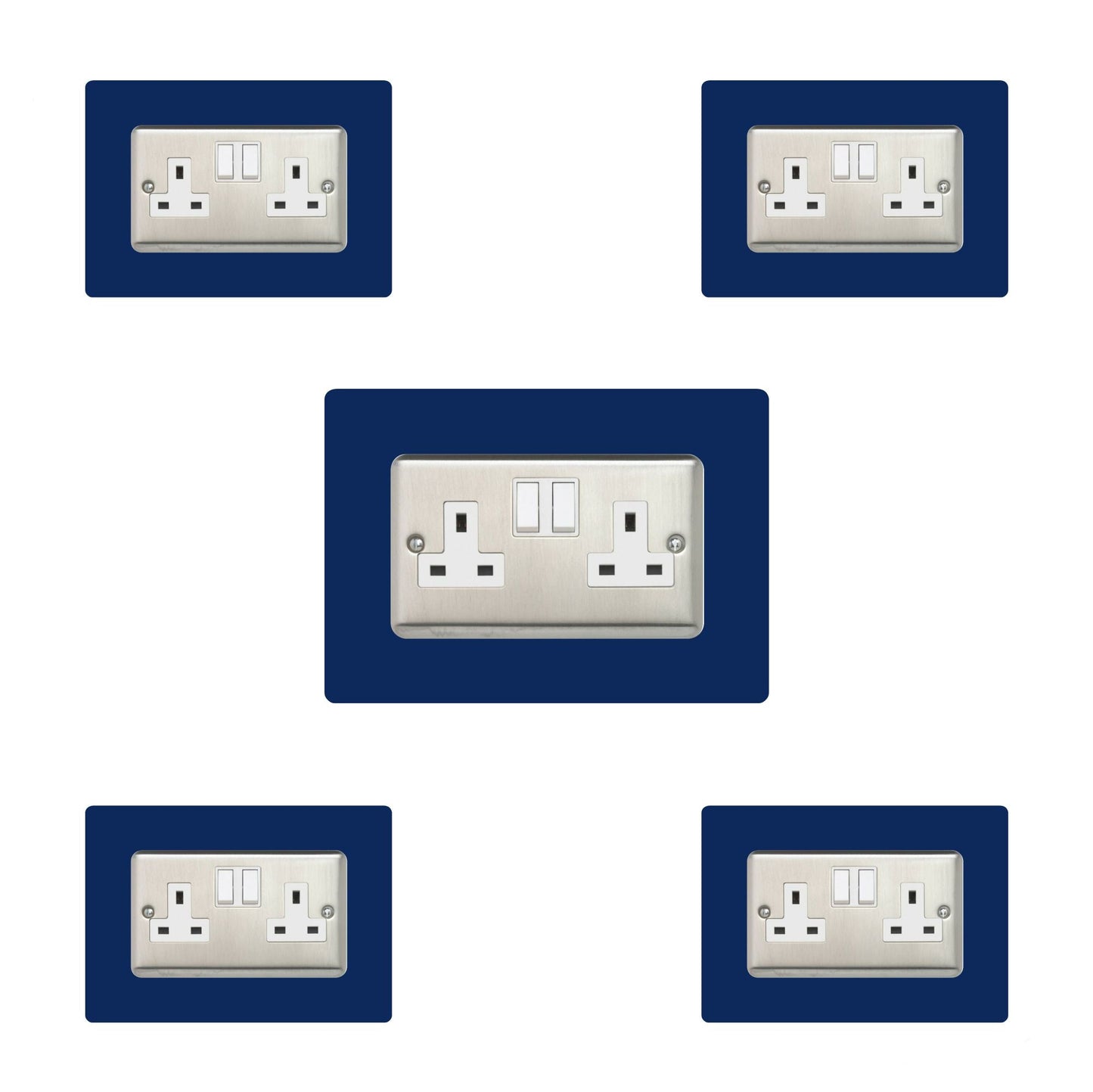 Set of 5 Double Socket Surrounds