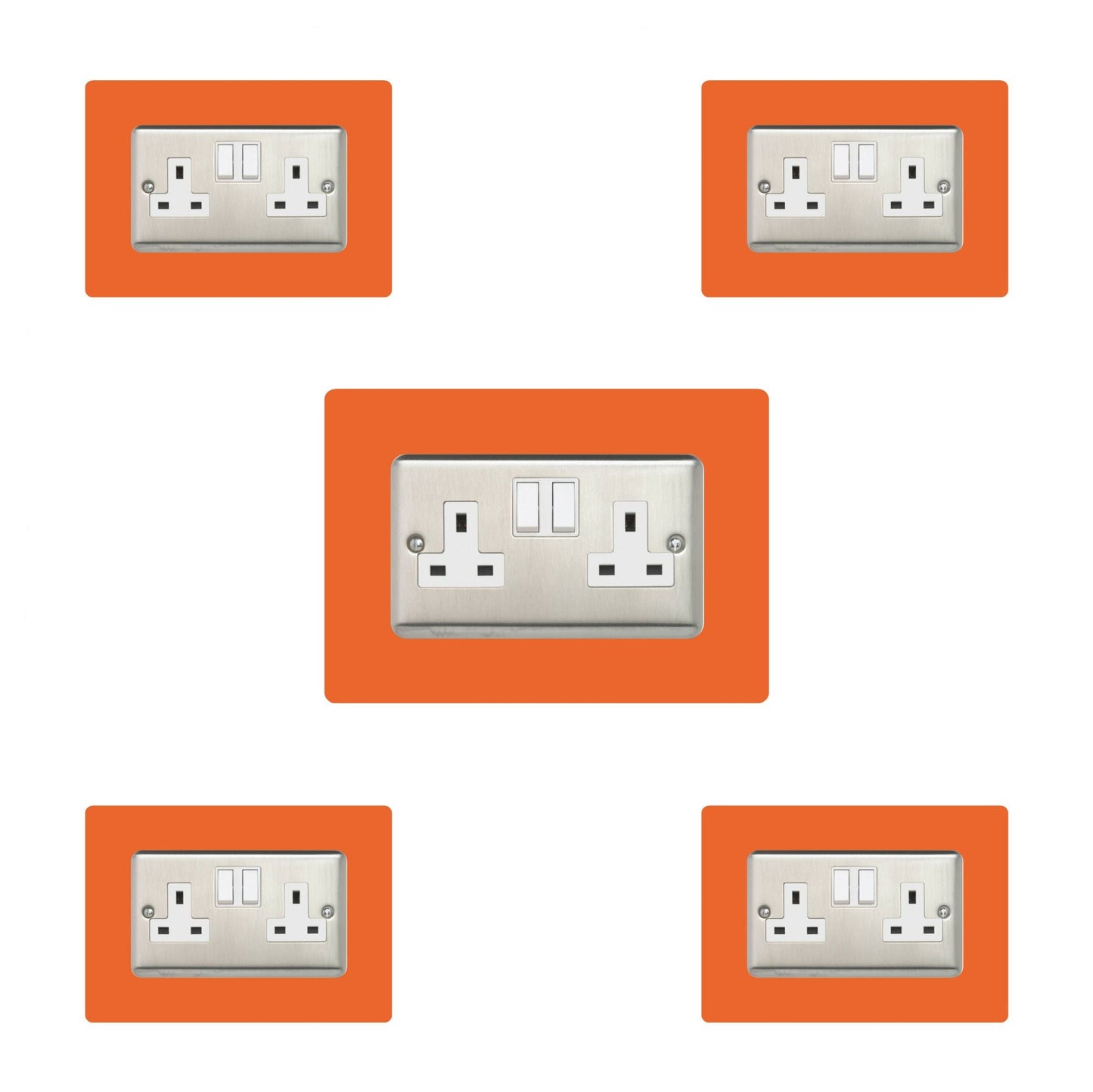 Set of 5 Double Socket Surrounds