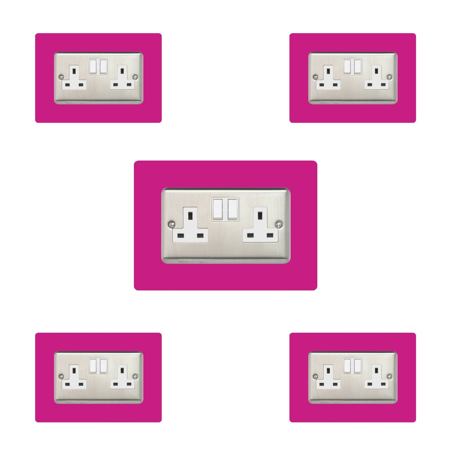 Set of 5 Double Socket Surrounds