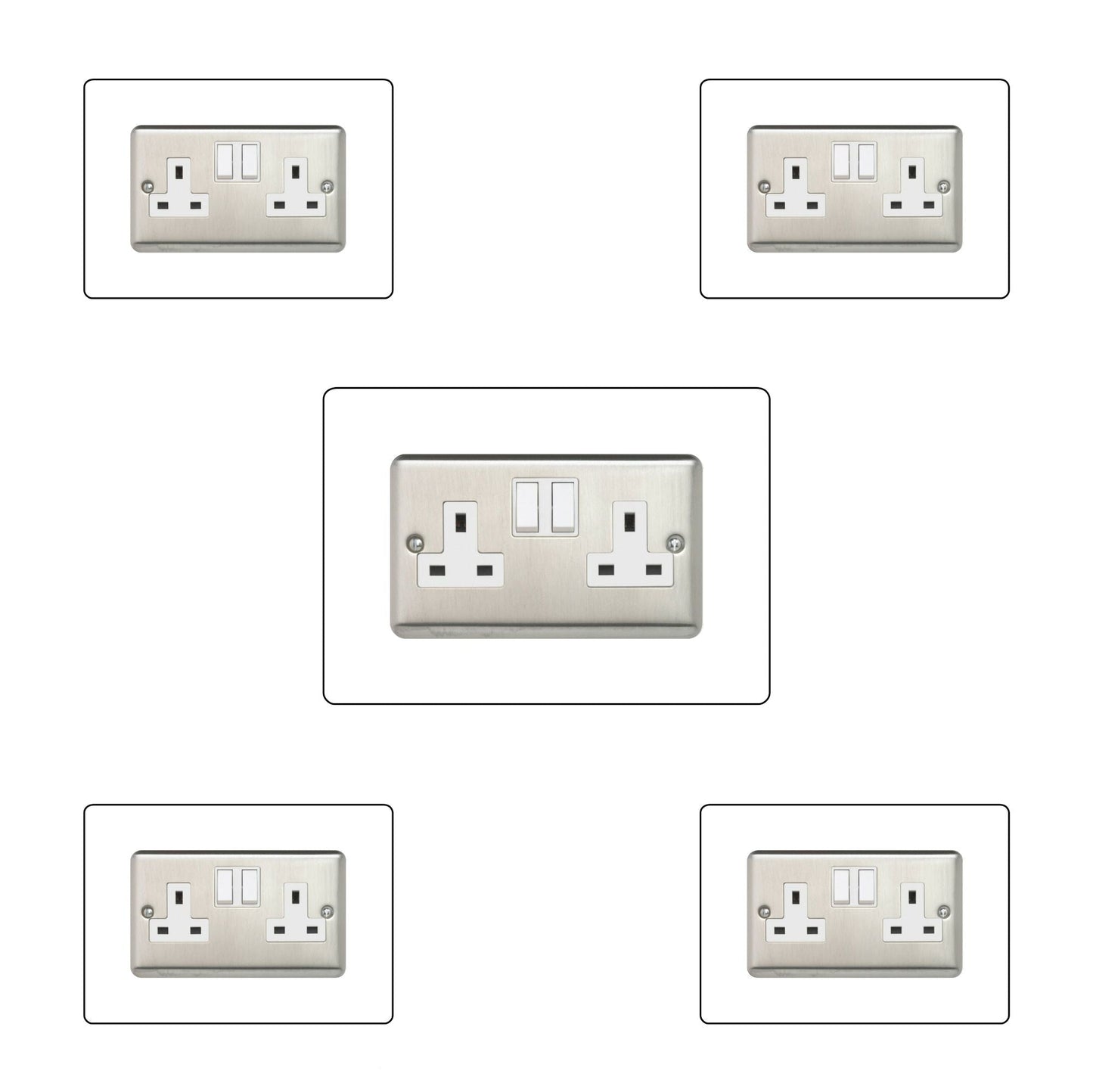 Set of 5 Double Socket Surrounds