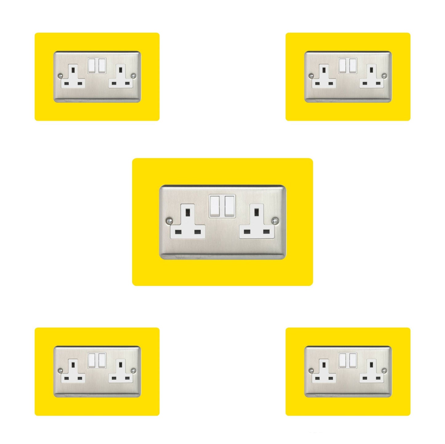 Set of 5 Double Socket Surrounds