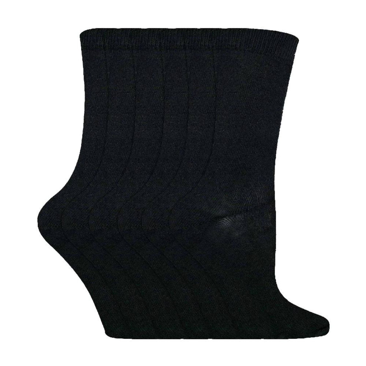 6 Pack Kids Plain Solid Coloured Cotton Socks