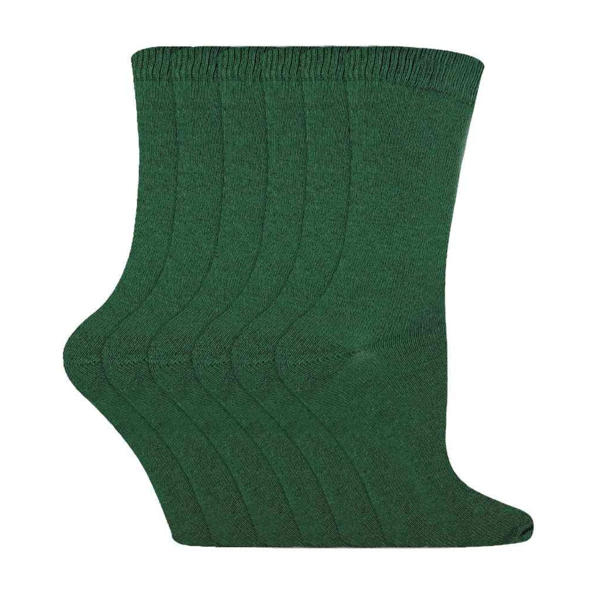 6 Pack Kids Plain Solid Coloured Cotton Socks