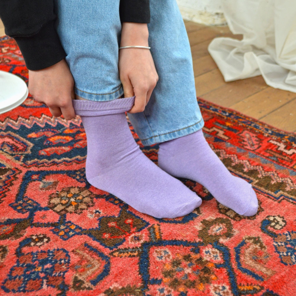 6 Pack Kids Plain Solid Coloured Cotton Socks