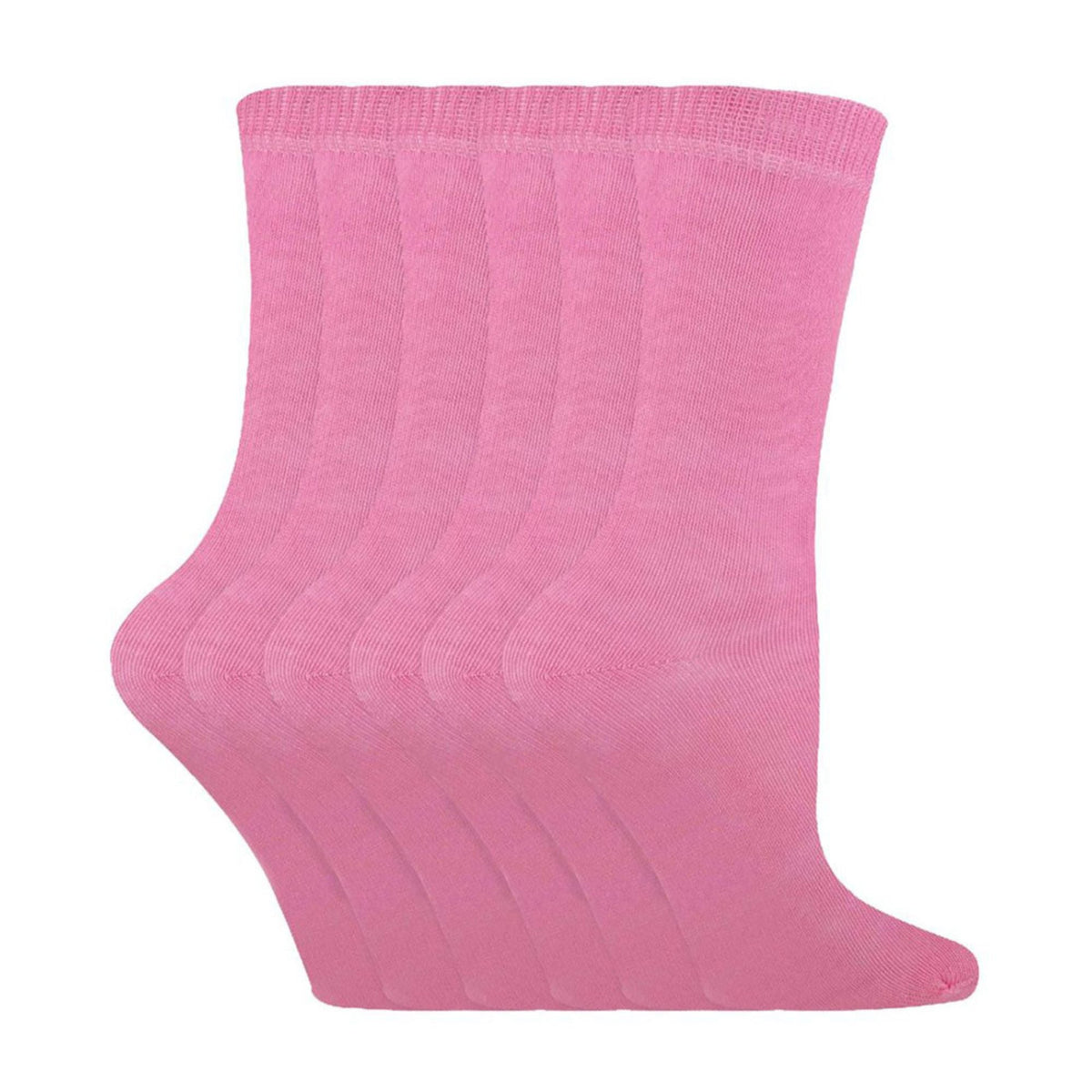6 Pack Kids Plain Solid Coloured Cotton Socks