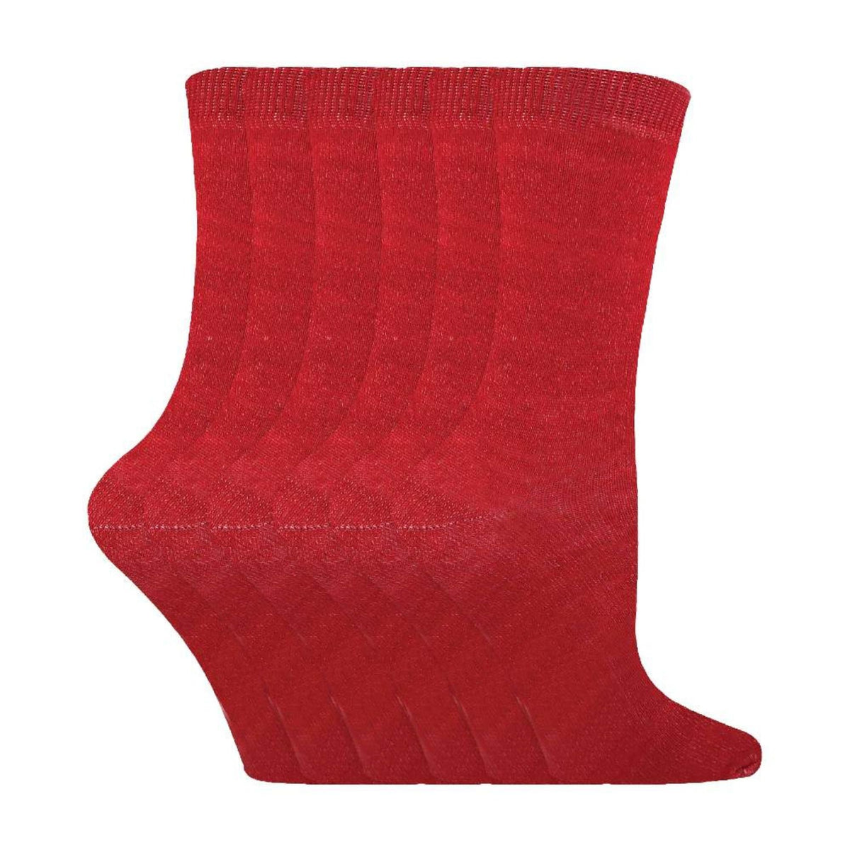 6 Pack Kids Plain Solid Coloured Cotton Socks