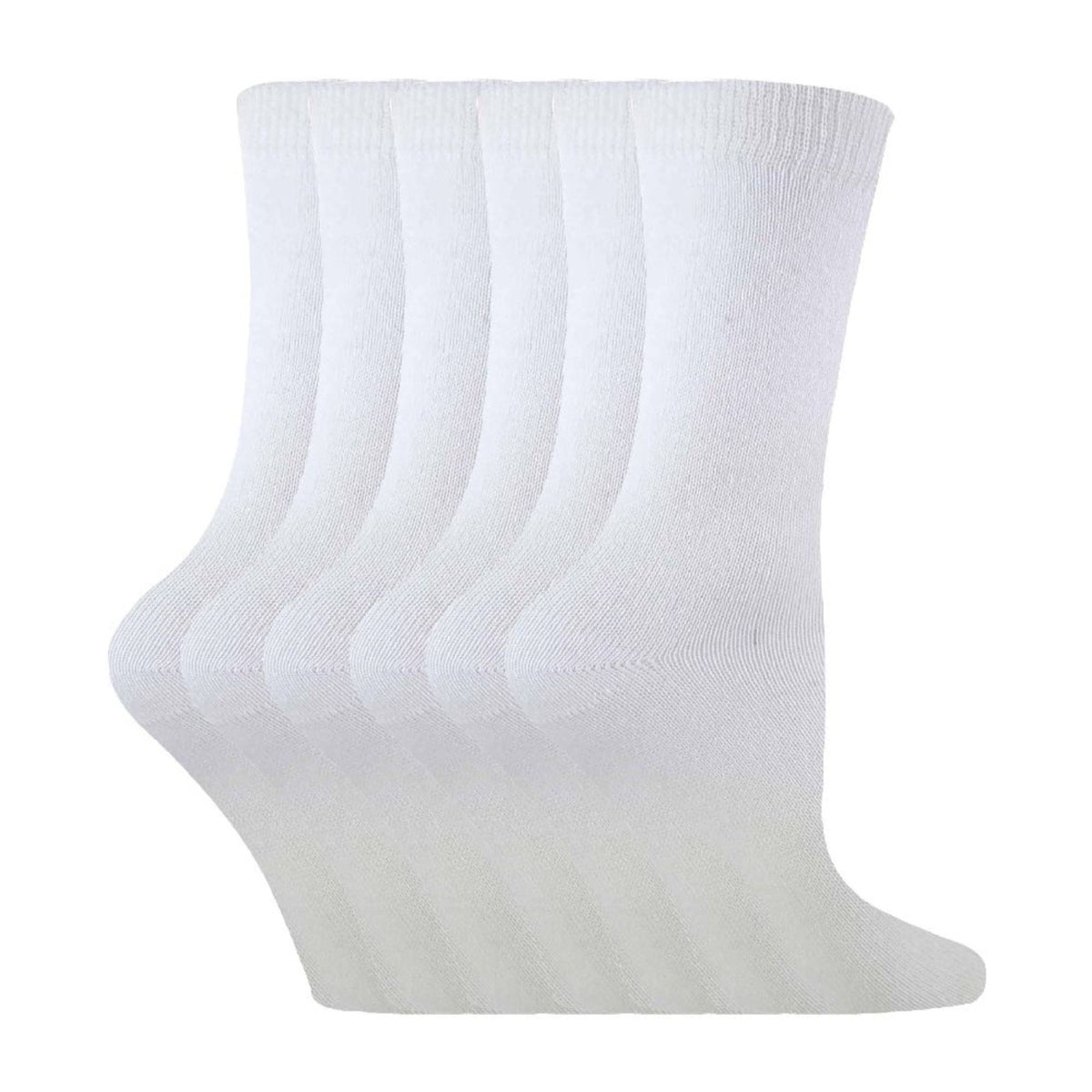 6 Pack Kids Plain Solid Coloured Cotton Socks