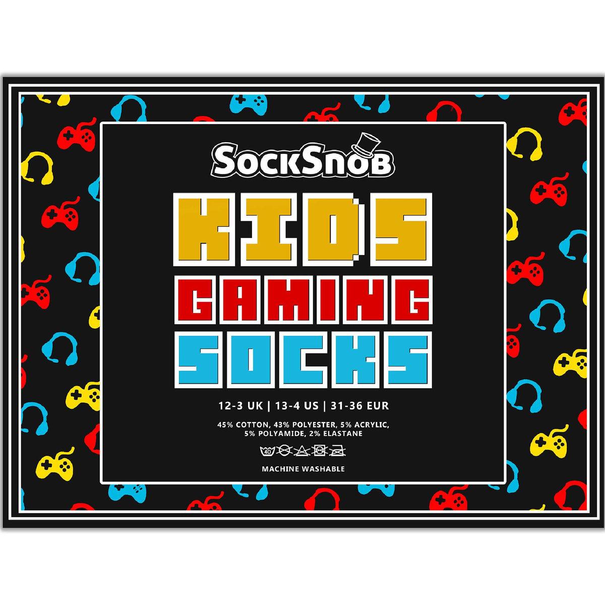3 Pack Girls & Boys Novelty Video Gaming Socks (2 Sizes)