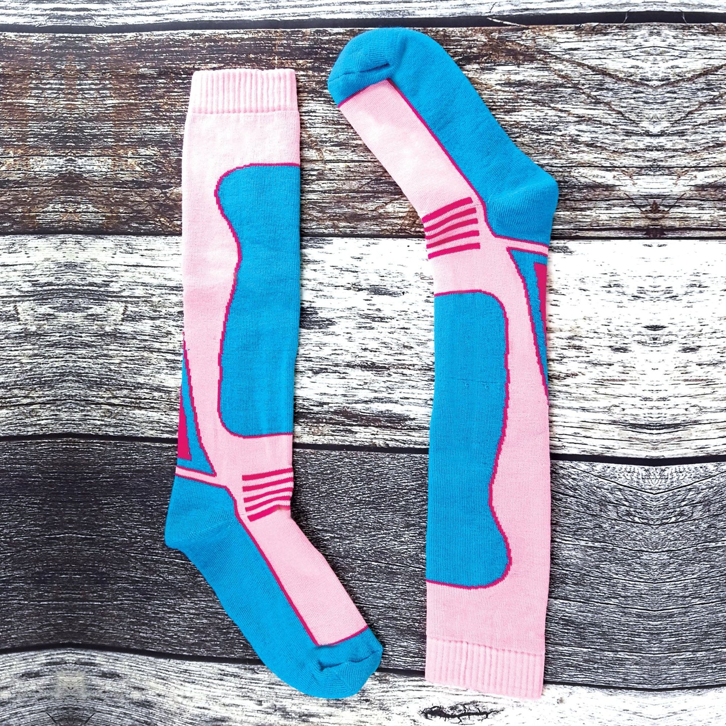 4 Pack Ladies Long Knee High Wool Blend Ski Socks