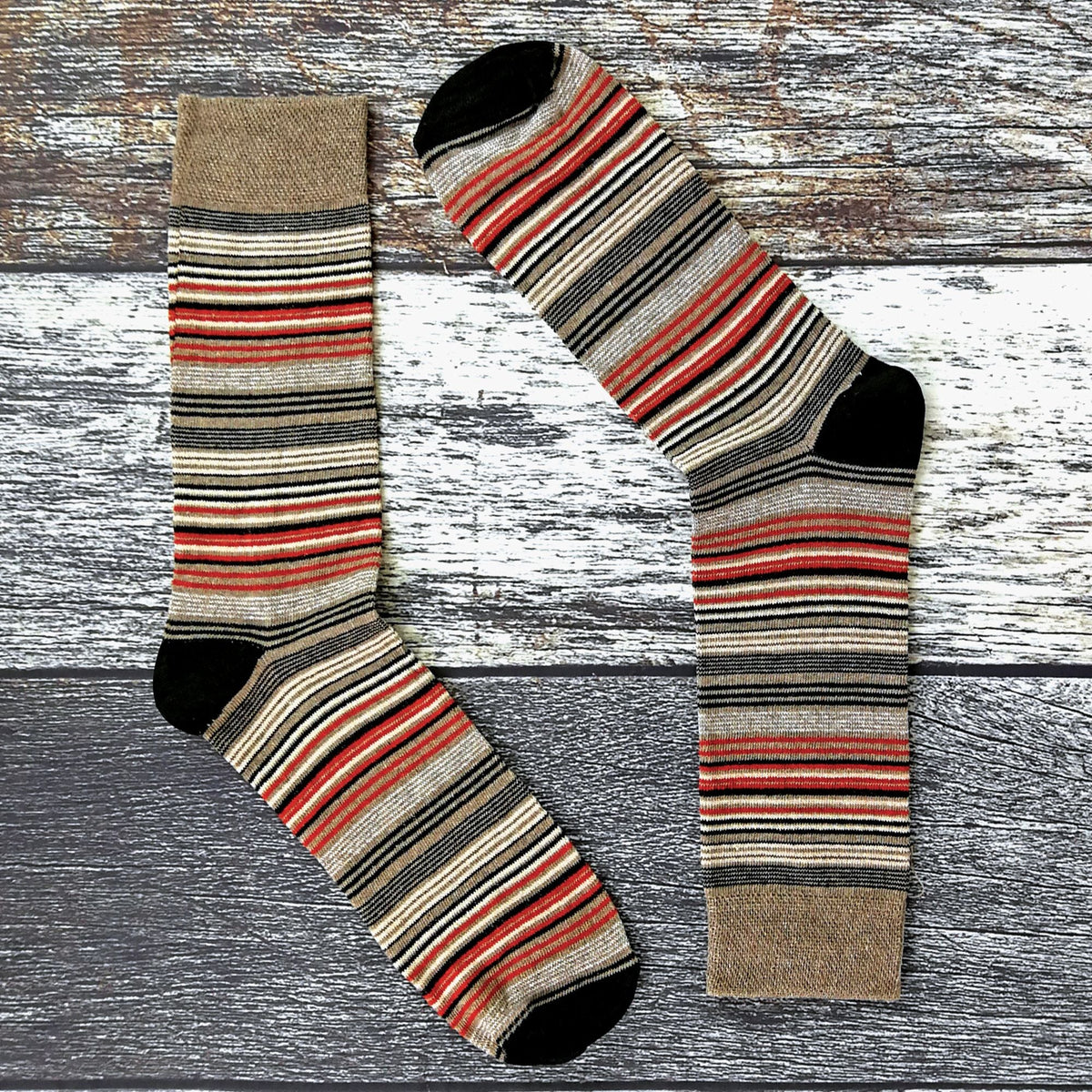 6 Pack Mens Colourful Striped Patterned Dress Cotton Socks