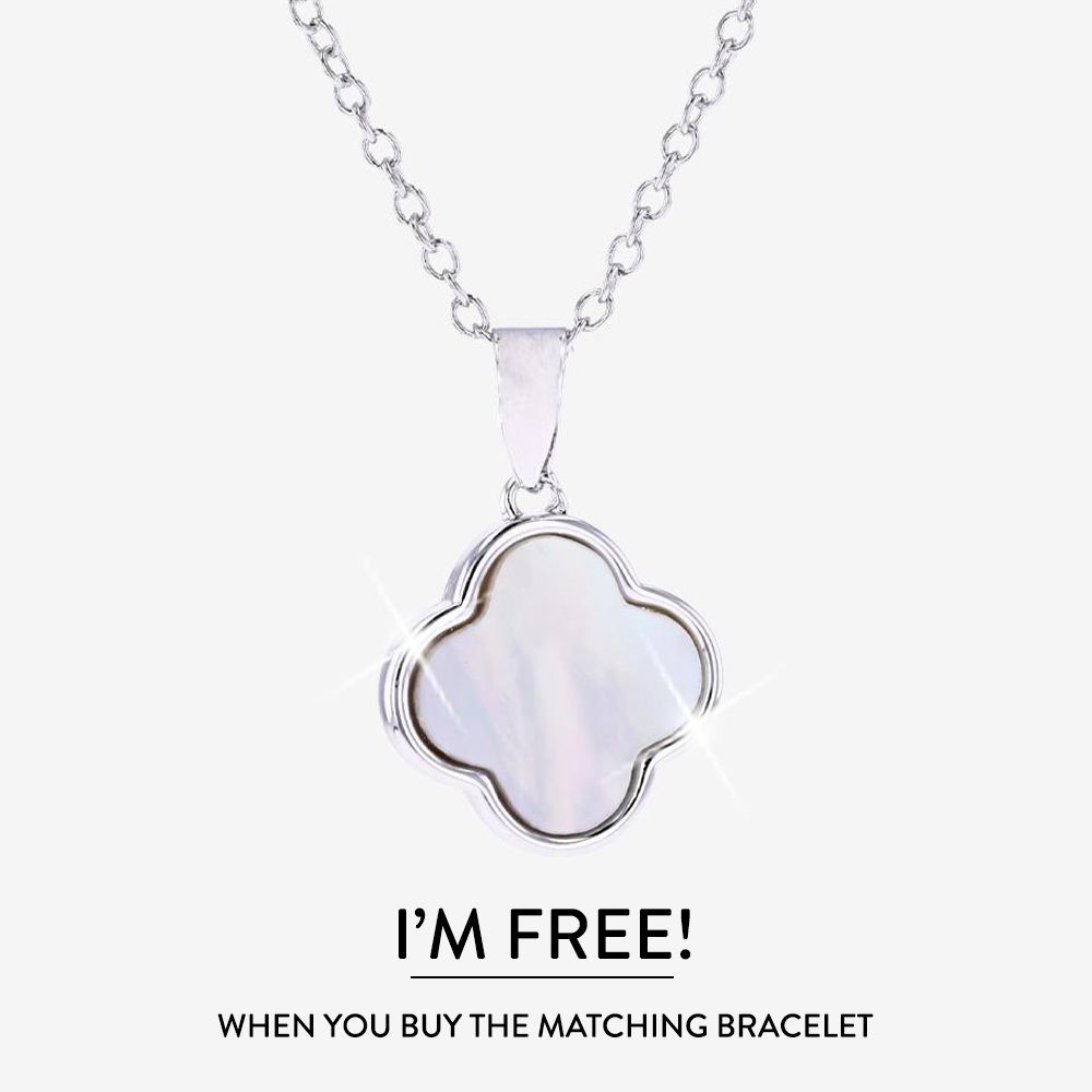 Mother Of Pearl Friendship Bracelet, 4 Leaf Clover