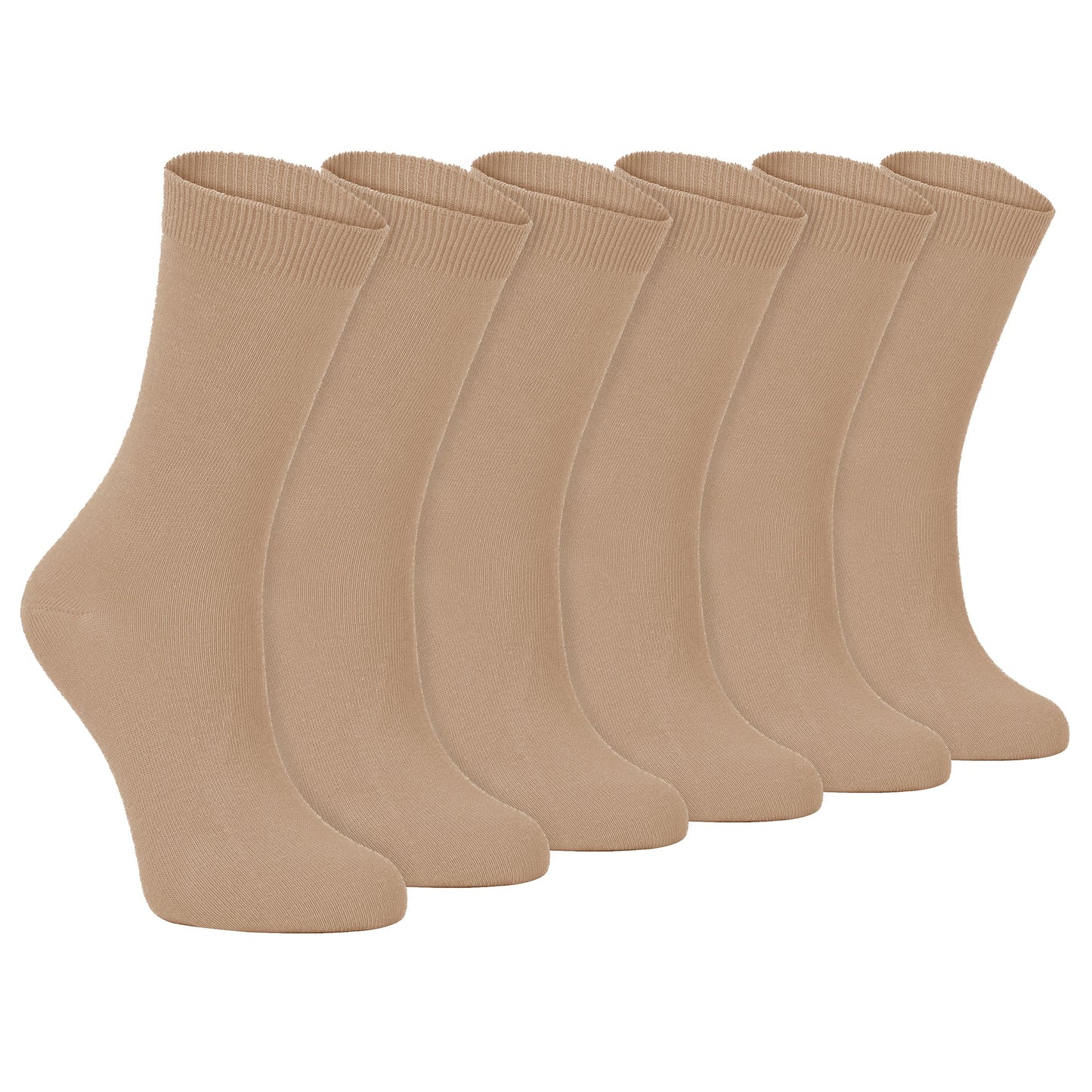 Ladies Plain Coloured Cotton Rich Dress Socks (Multipack Options)