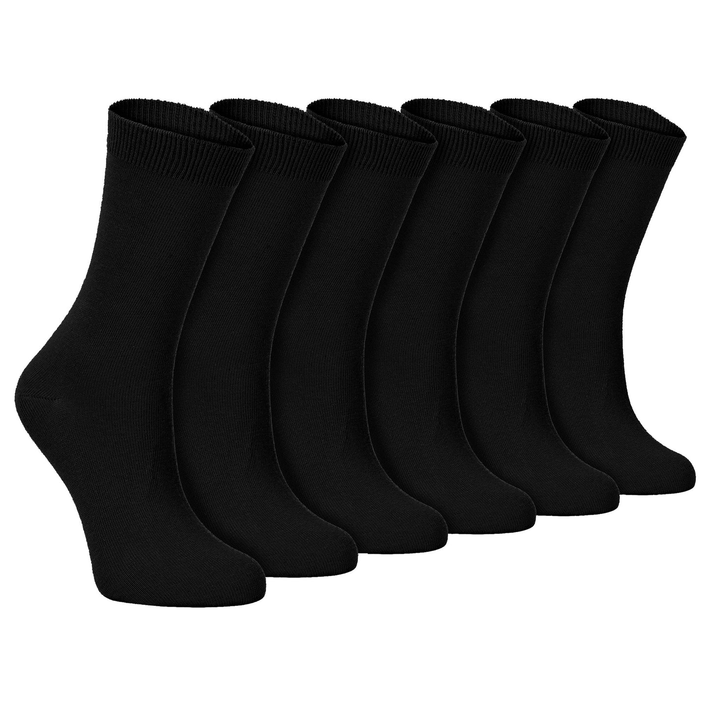 Ladies Plain Coloured Cotton Rich Dress Socks (Multipack Options)