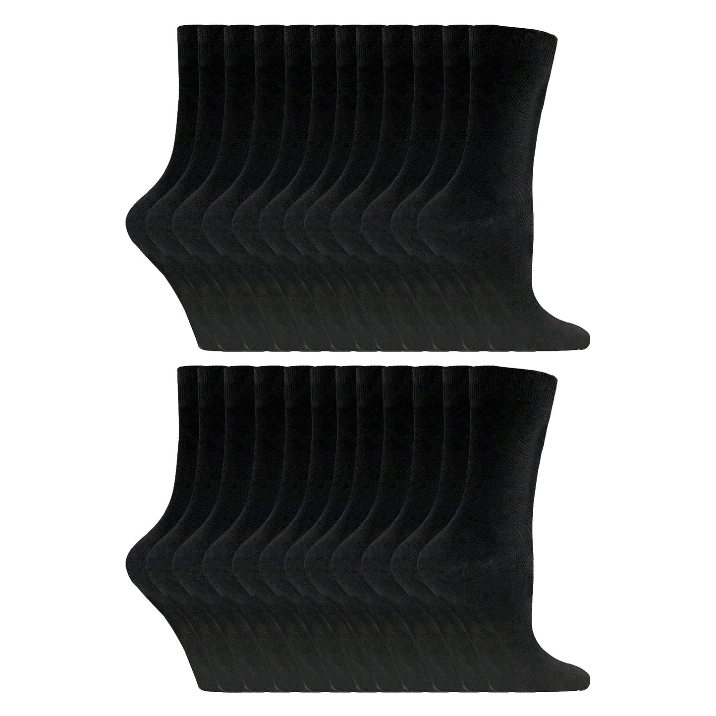 Ladies Plain Coloured Cotton Rich Dress Socks (Multipack Options)