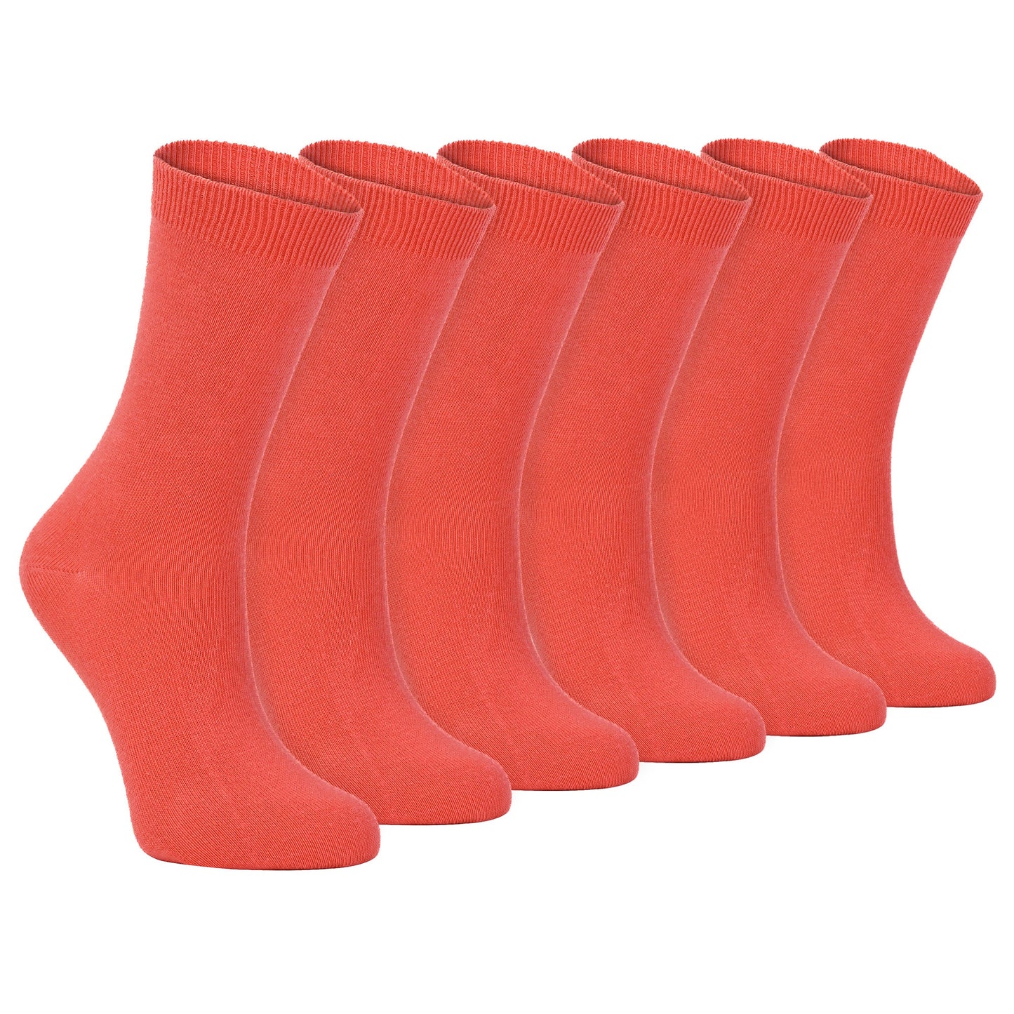 Ladies Plain Coloured Cotton Rich Dress Socks (Multipack Options)