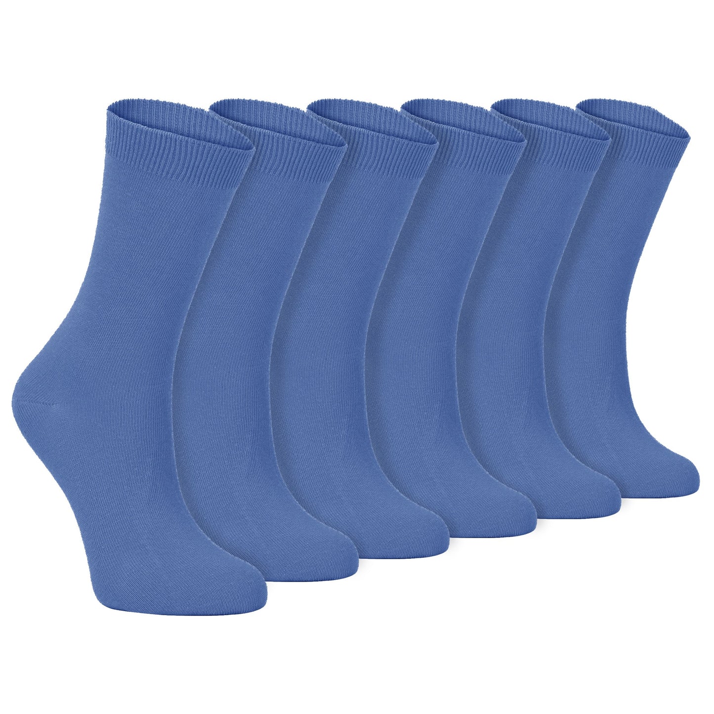 Ladies Plain Coloured Cotton Rich Dress Socks (Multipack Options)