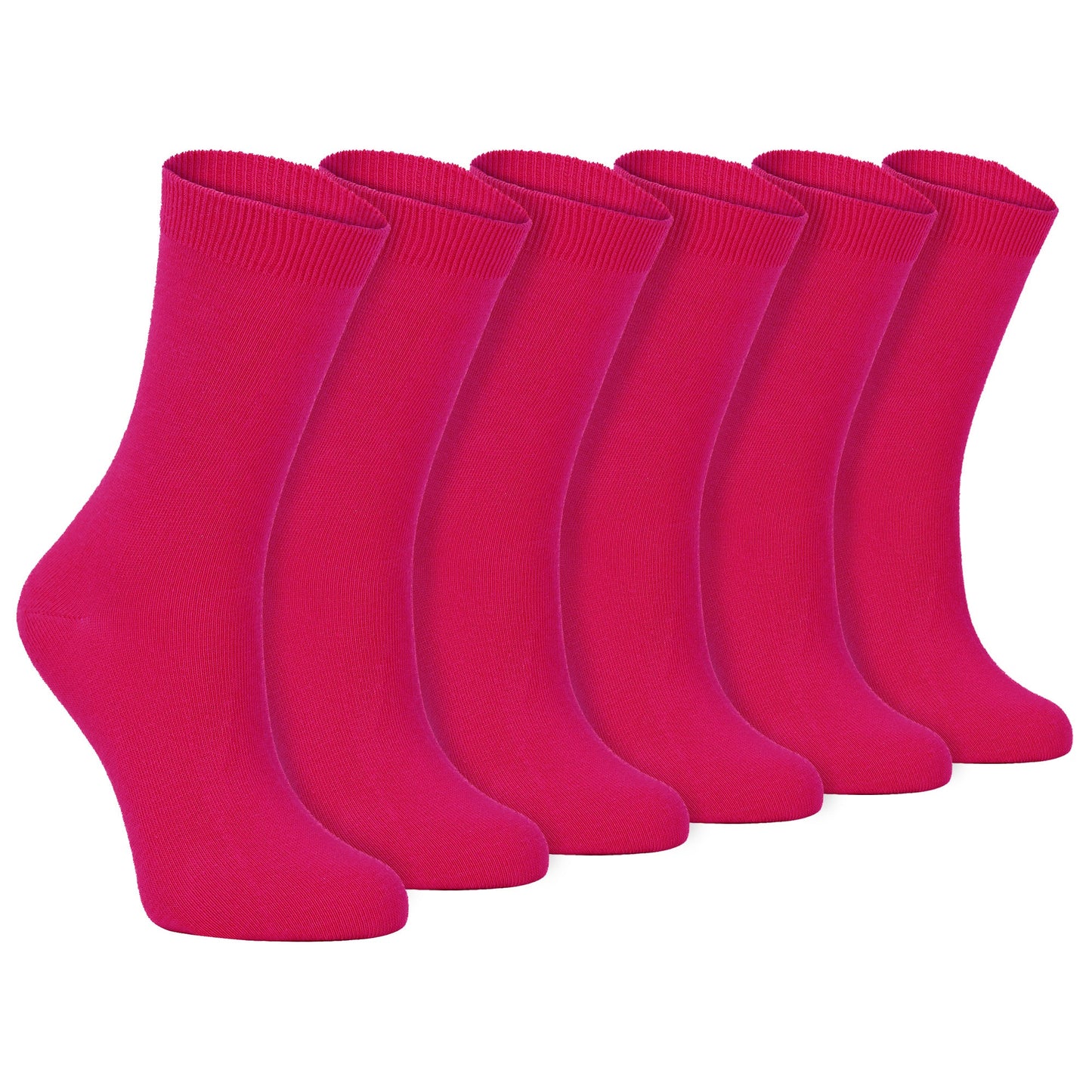 Ladies Plain Coloured Cotton Rich Dress Socks (Multipack Options)