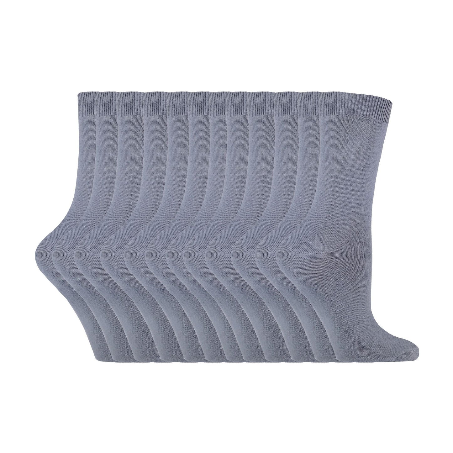 Ladies Plain Coloured Cotton Rich Dress Socks (Multipack Options)