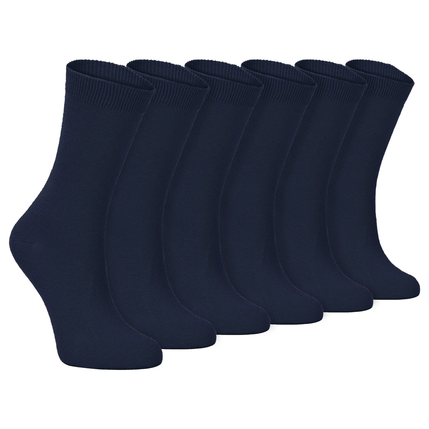 Ladies Plain Coloured Cotton Rich Dress Socks (Multipack Options)