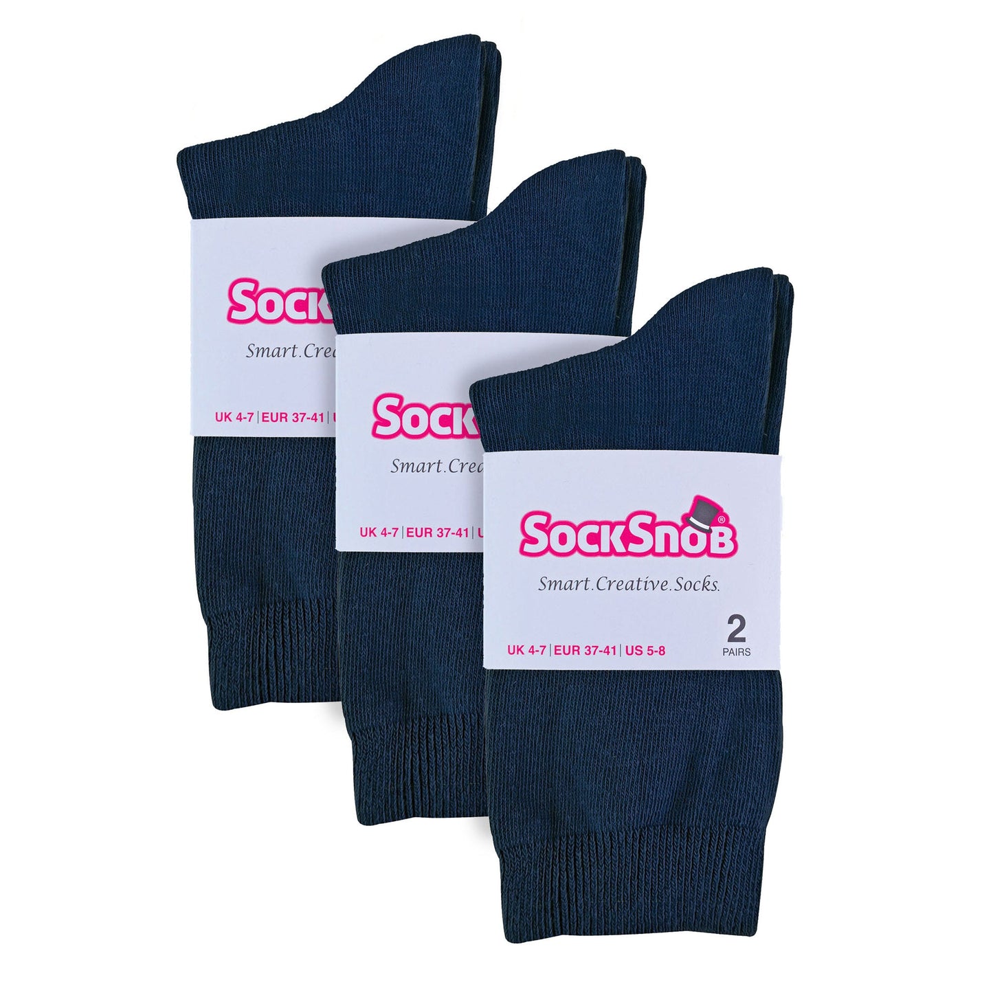 Ladies Plain Coloured Cotton Rich Dress Socks (Multipack Options)