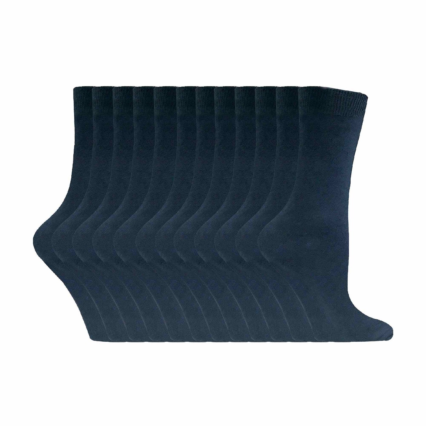 Ladies Plain Coloured Cotton Rich Dress Socks (Multipack Options)