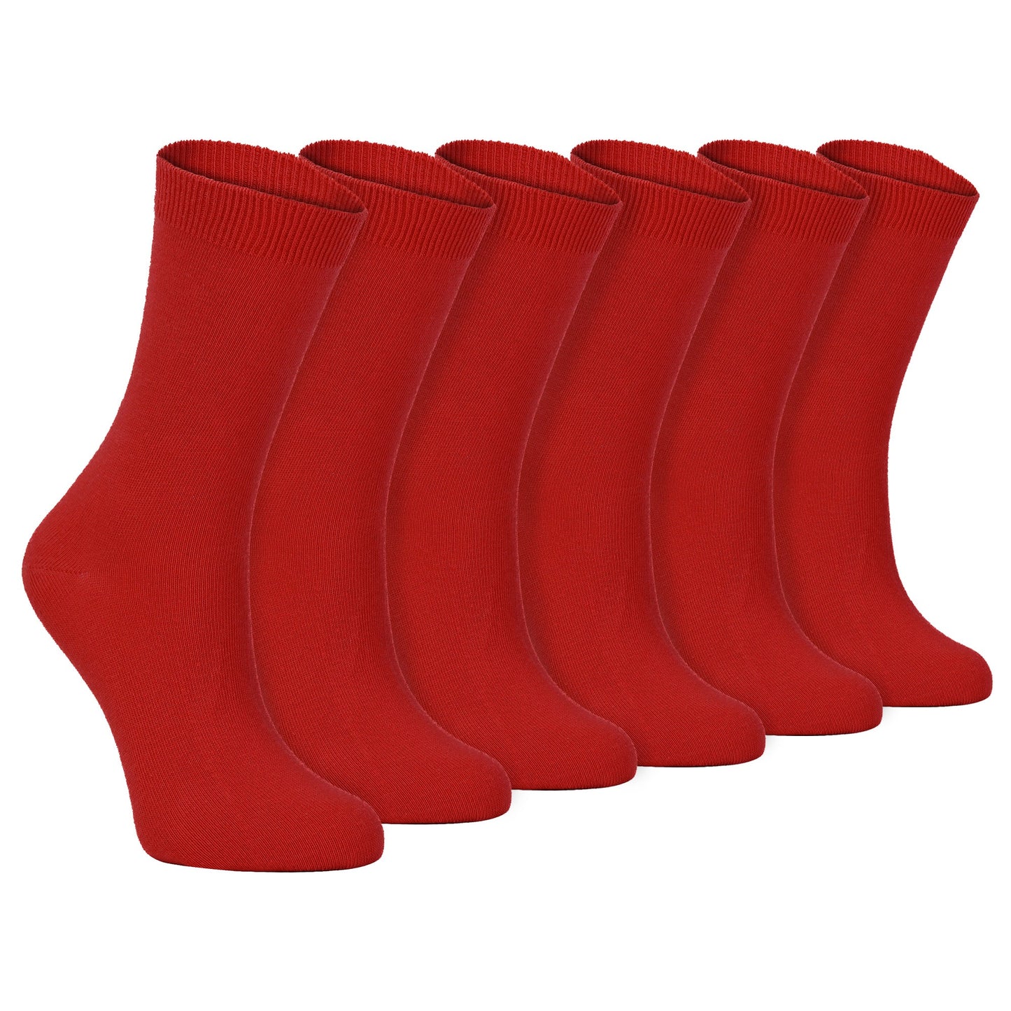 Ladies Plain Coloured Cotton Rich Dress Socks (Multipack Options)