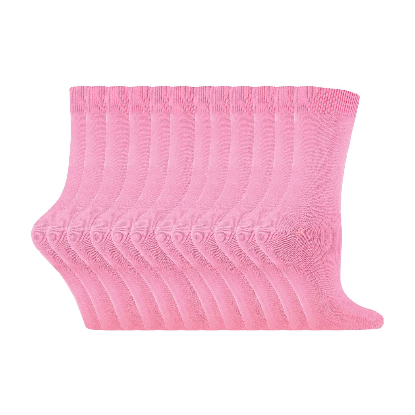 Ladies Plain Coloured Cotton Rich Dress Socks (Multipack Options)