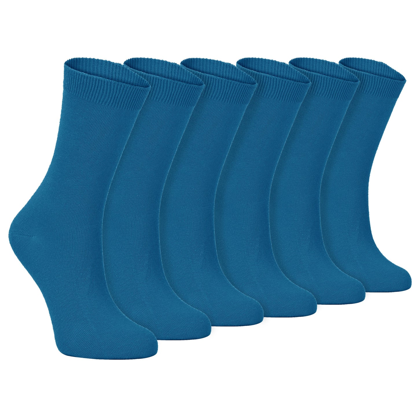 Ladies Plain Coloured Cotton Rich Dress Socks (Multipack Options)