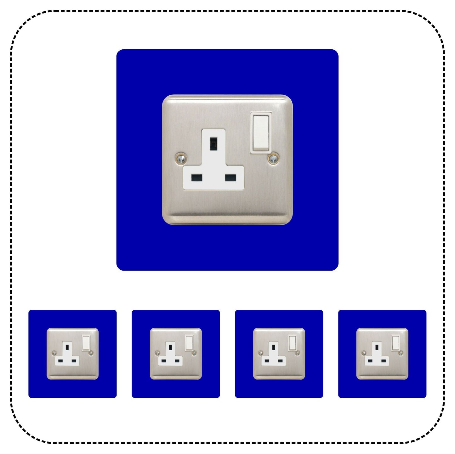 Set of 5 Single Socket Surround, square